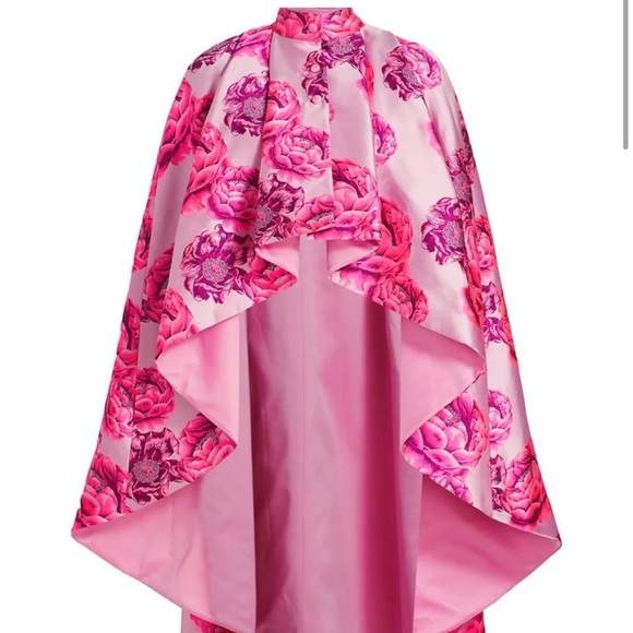 NWT Alice and Olivia Susanne Floral Jacquard High-Low Cape NWT XS - Picture 2 of 6